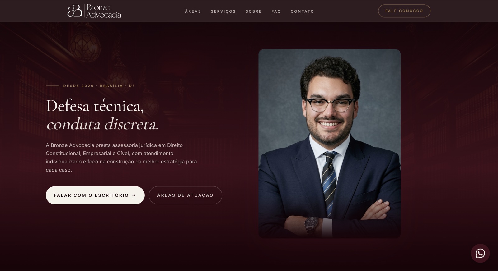 Retrato do advogado Arthur Bronze, do escritório Bronze Advocacia